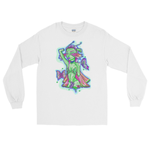 V2 Butterfly Girl Unisex Long Sleeve Shirt Featuring Original Artwork By IntoThaVoid