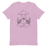 B&W Mushroom Dreamer Unisex T-Shirt Featuring original artwork by Kozmic Art