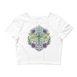 V1 Sacred Dragonfly Crop Top (Hemmed Bottom) Featuring Original Artwork By Abby Muench