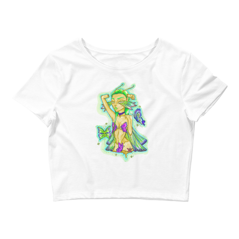 V5 Butterfly Girl Crop Top Featuring Original Artwork By IntoThaVoid