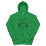 B&W Mushroom Dreamer Unisex Sweatshirt Featuring Original Artwork by Kozmic Art