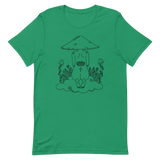 B&W Mushroom Dreamer Unisex T-Shirt Featuring original artwork by Kozmic Art