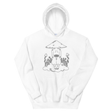 B&W Mushroom Dreamer Unisex Sweatshirt Featuring Original Artwork by Kozmic Art