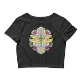 V5 Sacred Dragonfly Crop Top (Hemmed Bottom) Featuring Original Artwork By Abby Muench