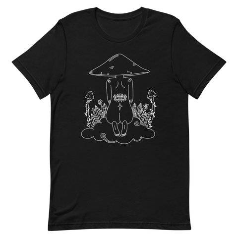 W&B Mushroom Dreamer Unisex T-Shirt Featuring Original Artwork by Kozmic Art