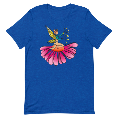V6 Floral Fan Flow Fairy Unisex T-Shirt Featuring Original Artwork By Shauna Nikles
