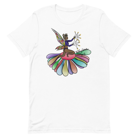 V5 Floral Fan Flow Fairy Unisex T-Shirt Featuring Original Artwork By Shauna Nikles