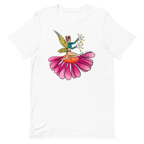 V6 Floral Fan Flow Fairy Unisex T-Shirt Featuring Original Artwork By Shauna Nikles