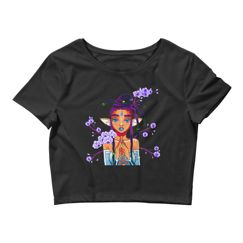 V7 Orchid Faerie Crop Top Featuring Original Artwork by Fae Plur Designs