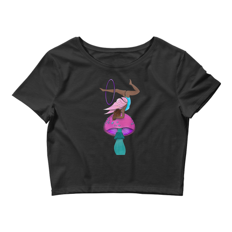 V3 Mushroom Goddess Flow Fairy Crop Top Featuring Original Artwork By Shauna Nikles