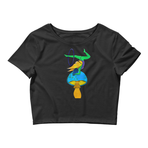 V6 Mushroom Goddess Flow Fairy Crop Top Featuring Original Artwork By Shauna Nikles