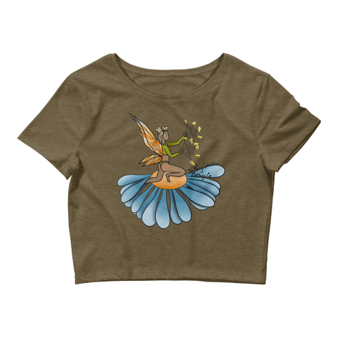 Floral Fan Flow Fairy Crop Top Featuring Original Artwork By Shauna Nikles
