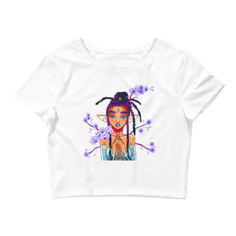 V7 Orchid Faerie Crop Top Featuring Original Artwork by Fae Plur Designs