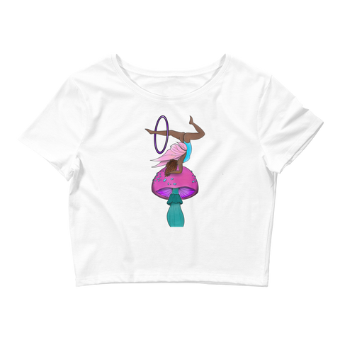 V3 Mushroom Goddess Flow Fairy Crop Top Featuring Original Artwork By Shauna Nikles