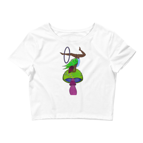 V4 Mushroom Goddess Flow Fairy Crop Top Featuring Original Artwork By Shauna Nikles
