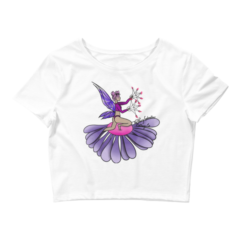 V3 Floral Fan Flow Fairy Crop Top Featuring Original Artwork By Shauna Nikles