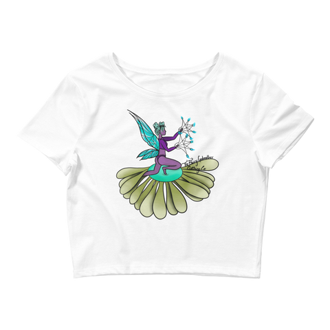 V4 Floral Fan Flow Fairy Crop Top Featuring Original Artwork By Shauna Nikles