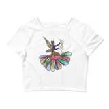 V5 Floral Fan Flow Fairy Crop Top Featuring Original Artwork By Shauna Nikles